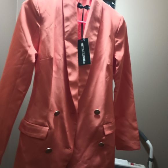 Coral Gold Button Blazer - Picture 6 of 8